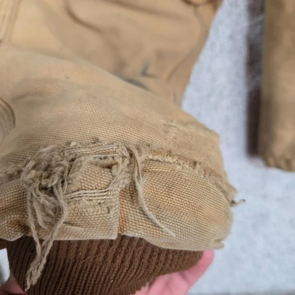 Vintage Carhartt Corduroy Collar Duck canvas Quilt Lined coat distressed men 2XL - Picture 5 of 8